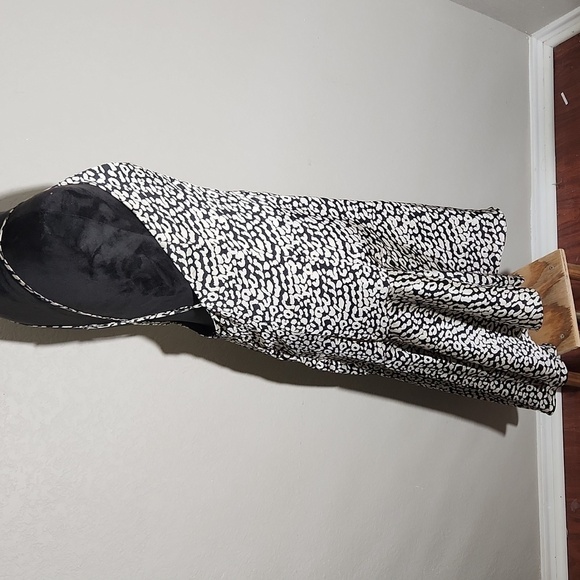 Forever 21 Dress Womens Size L Cheetah Print Sundress Cocktail Black Silver - Picture 7 of 13
